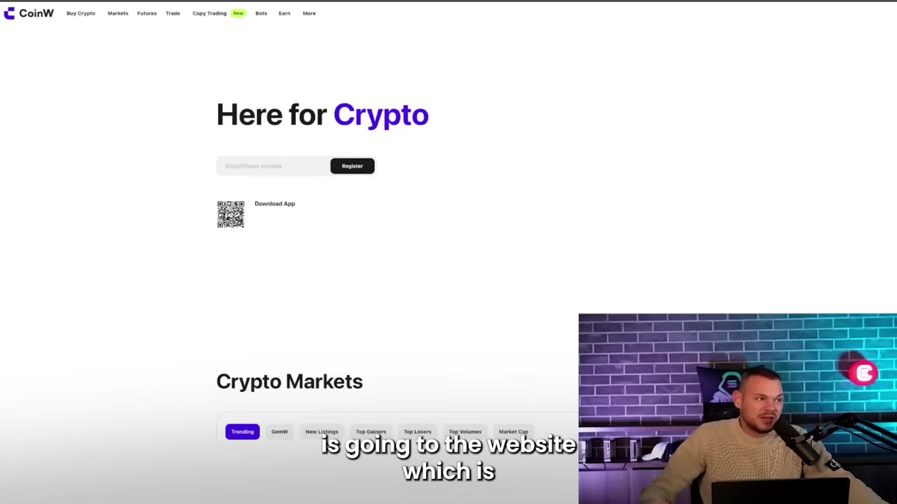 Crypto Banter обзор CoinW Exchange, демонстрация настройки аккаунта